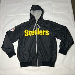 NFL Pittsburgh Steelers Men’s Size Medium Full Zip Reversible Hooded Jacket